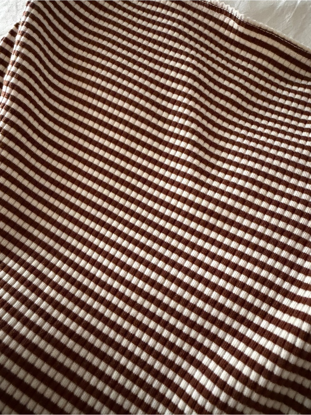 NWOT Reformation Striped Brown & White Ribbed Cami Tank Top Women’s Medium - Picture 3 of 7